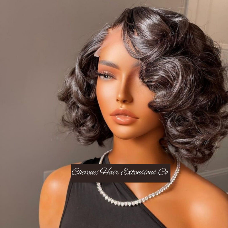 Brazilian virgin classic bob wave 5*5 HD lace closure wig