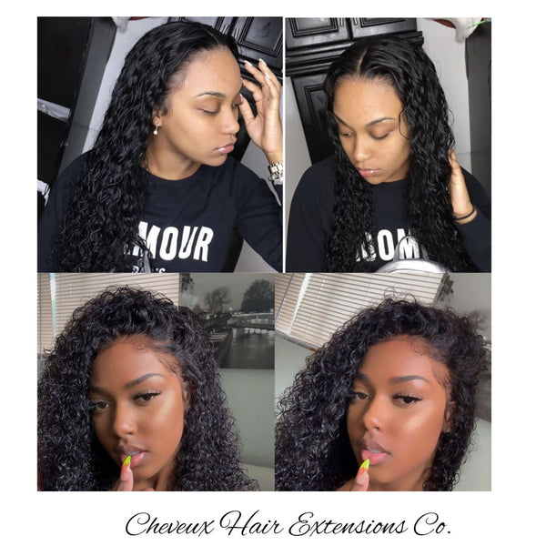 Pre-plucked Brazilian virgin human hair Water Wave 360 frontal lace wig