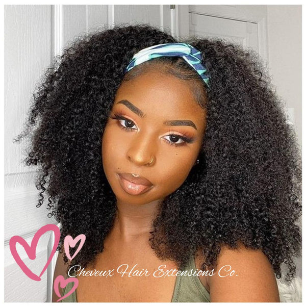 High quality messy curl headband wig