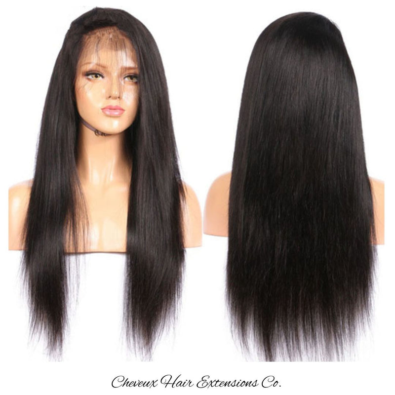 Malaysian virgin silky straight glueless full lace wig