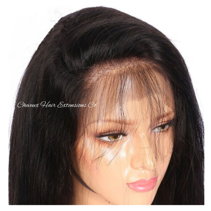 Malaysian virgin silky straight glueless full lace wig