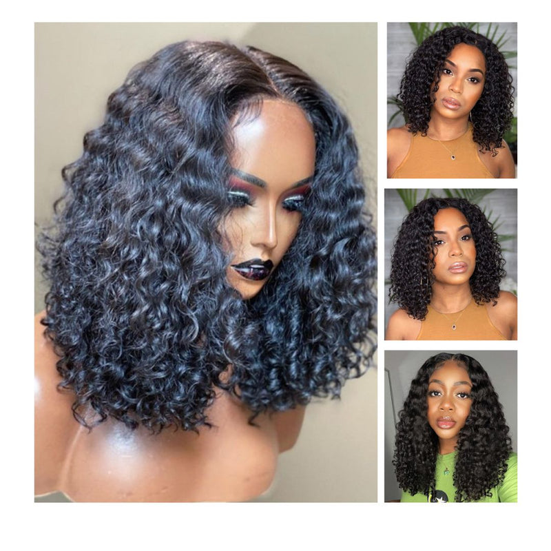 Stock Burmese curl bob 5*5 HD lace closure wig