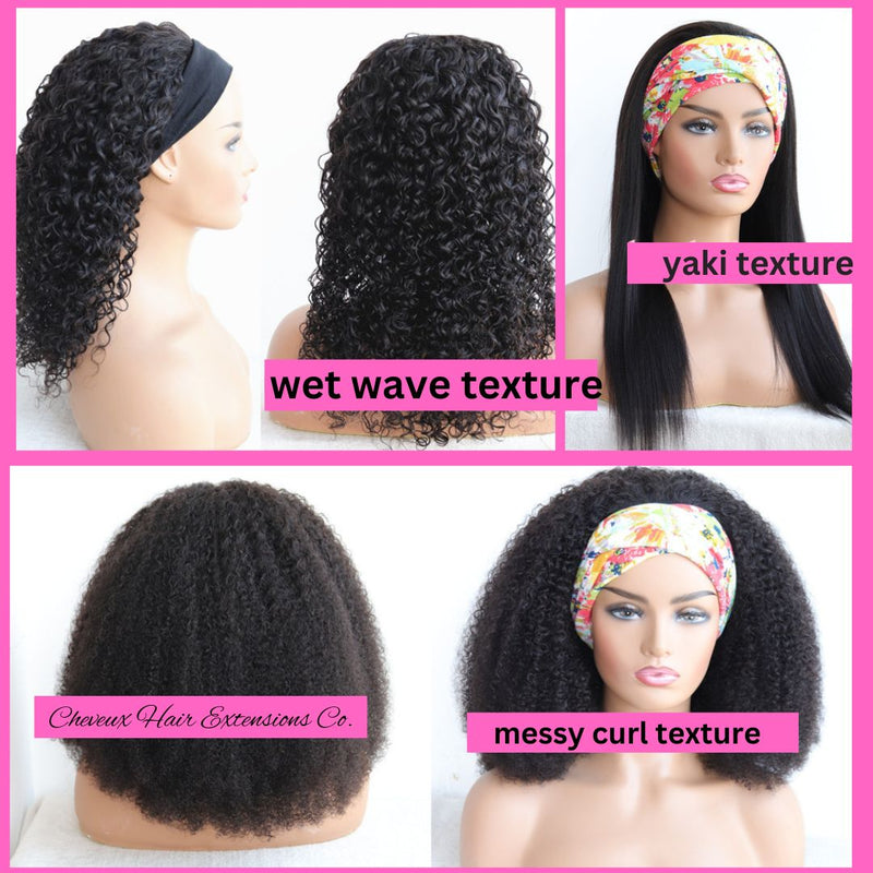 100% human hair Cheap but high quality headband wig