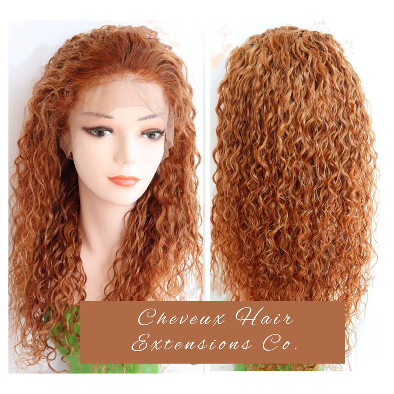 Pre-plucked Brazilian virgin orange water wave 360 frontal lace full wig