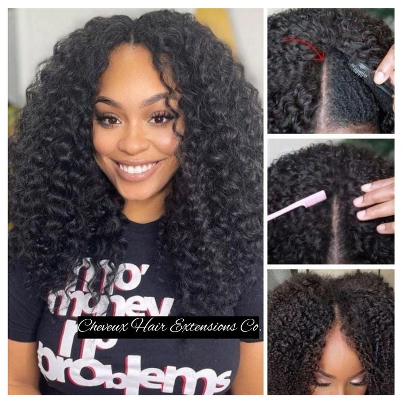 Beginner Friendly 100% brazilian virgin human hair V part wig