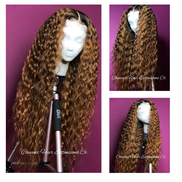 Pre-plucked Brazilian virgin WET WAVE human hair 360 frontal lace full wig