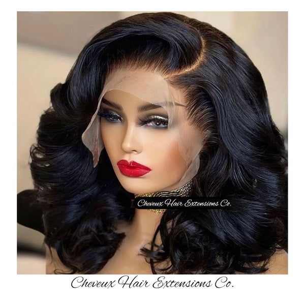 Transparent lace Luxury wave bob wig