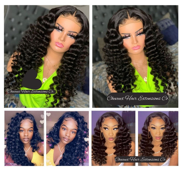 Stock beach wave 5*5 HD skin melt lace closure wig