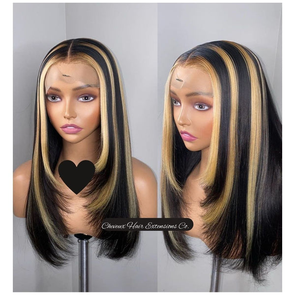 Layered highlights bob Skin Melt HD Lace Ready to Wear 13*6 Lace Wig