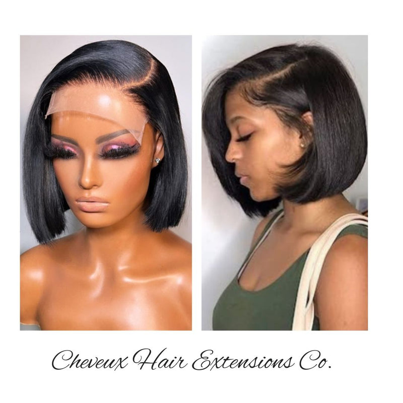 brazilian virgin 5*5 HD lace closure short cut side parting bob