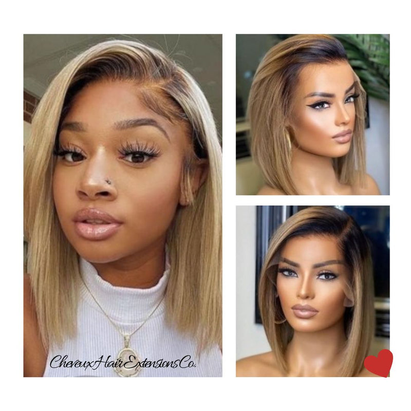 Ash blonde side parting bob Skin Melt HD Lace Ready to Wear 13*6 Lace Wig