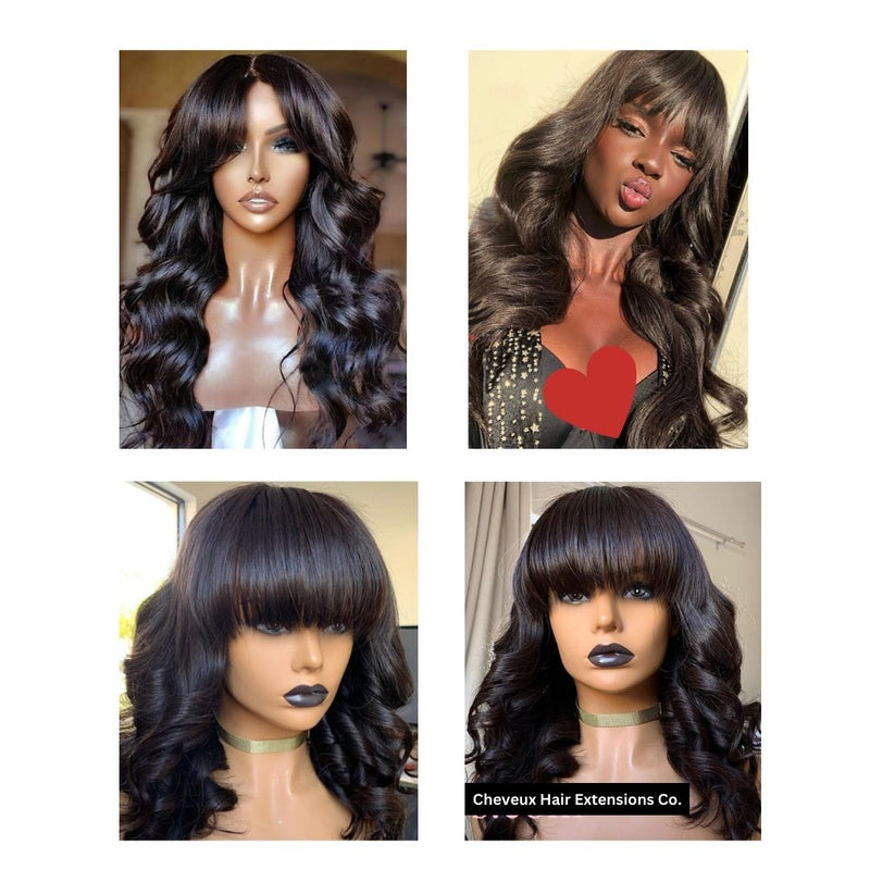 HD lace closure loose 5*5 body wave bang wig