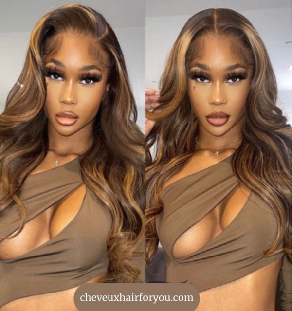 Caramel light color loose wave Skin Melt HD Lace Ready to Wear 13*6 Lace Wig