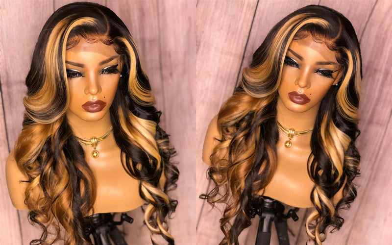 Brazilian virgin human hair blonde loose wave 5*5 HD lace closure wig