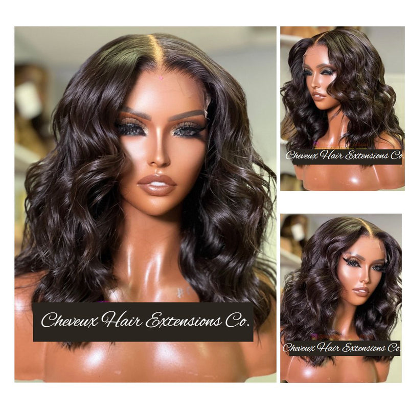 Middle parting Loose wave vibes 5*5 HD lace closure bob wig