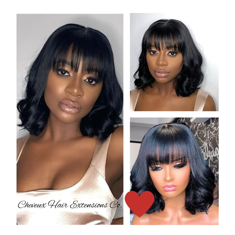 Ready to wear Loose Messy wave bob 360 lace wigs